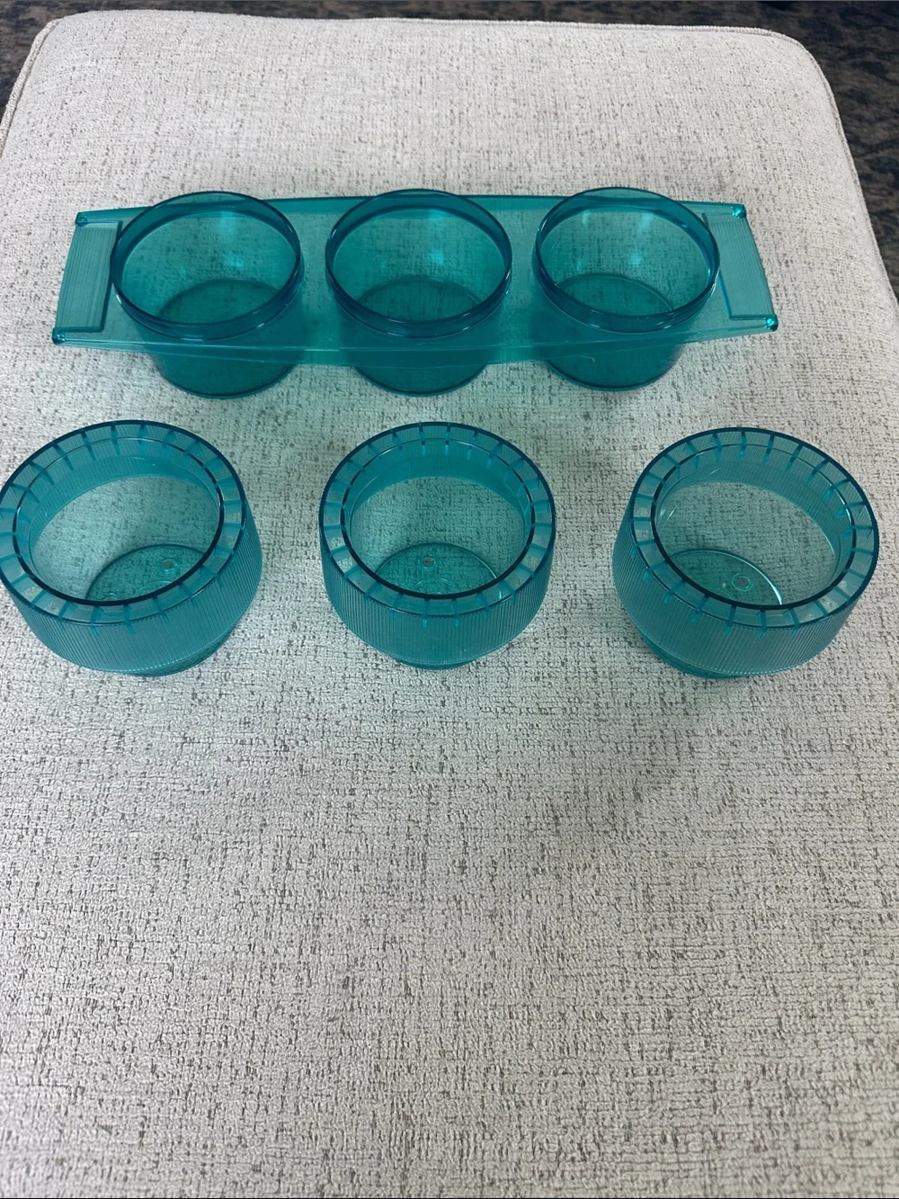 Vintage Tupperware Tuppercraft Trio Sprout Planter Set - 1970s Turquoise